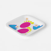 ベビーシャワーベビーガールベビー足カラフルフローラ ペーパープレート (傾斜あり)