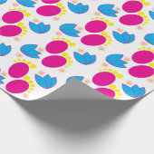 ベビーシャワーベビーガールベビー足カラフルフローラ ラッピングペーパー (角)