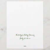 ベビーシャワーベビービンゴゲーパーソナライズされたムテンプレート レターヘッド (裏面)