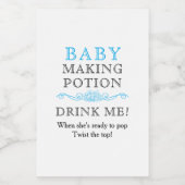 ベビーシャワーベビーメイキングポションスカイブルーミニ ワインラベル (シングルラベル)