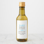 ベビーシャワーベビーメイキングポションスカイブルーミニ ワインラベル (正面)