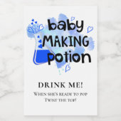 ベビーシャワーベビーメイキングポションブルーハート ワインラベル (シングルラベル)