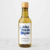 ベビーシャワーベビーメイキングポションブルーハート ワインラベル (正面)