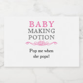 ベビーシャワーベビーメイキングポーション好みピンクミニ スパークリングワインラベル (シングルラベル)