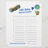 ベビーシャワーベビー名遊技男の赤ちゃんトレンディーおもしろい (正面/裏面)