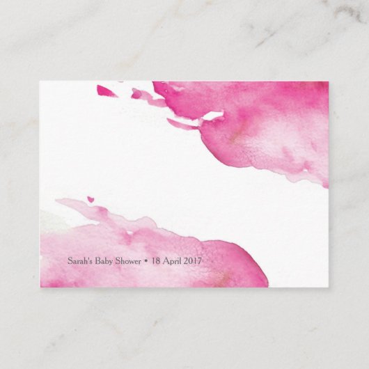 ベビーシャワーベビー帳 エンクロージャーカード (裏面)