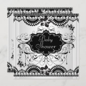 ベビーシャワーベビー白黒ガールまたは少年 招待状 (正面/裏面)