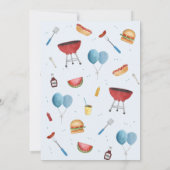 ベビーシャワーベビーQ(BBQ)男の赤ちゃん招待状 招待状 (裏面)