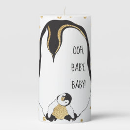 ベビーシャワーペンギンベビー3 x 6インチピラーキャンドル