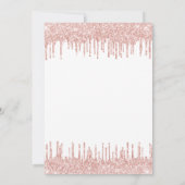 ベビーシャワーホワイトローズ金ゴールドグリッタードリップスガール 招待状 (裏面)