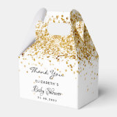 ベビーシャワーホワイト金ゴールドグリッター感謝していの粉 フェイバーボックス (裏面サイド)