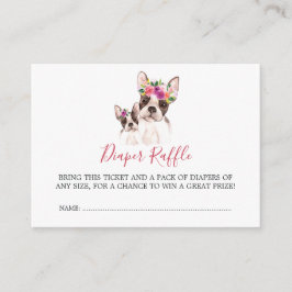 ベビーシャワーボストンママとベビーおむつラッフル エンクロージャーカード
