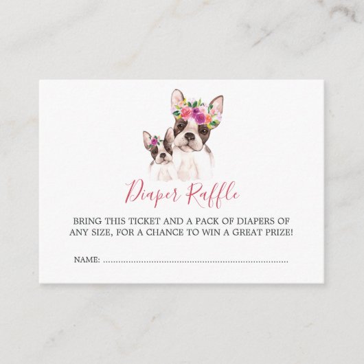 ベビーシャワーボストンママとベビーおむつラッフル エンクロージャーカード (正面)