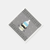 ベビーシャワーボトル&口ひげモダンパーティー スタンダードカクテルナプキン (角)