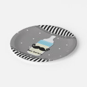 ベビーシャワーボトル&口ひげモダンプレート ペーパープレート (アングル)