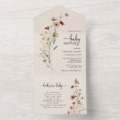 ベビーシャワーボホオールインワン招待状 オールインワン招待状 (内側)