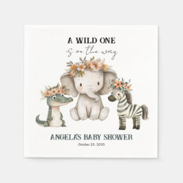 ベビーシャワーボホーサファリ スタンダードカクテルナプキン