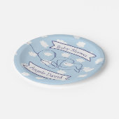 ベビーシャワーボーイクラウドテーマブルースカイ ペーパープレート (アングル)