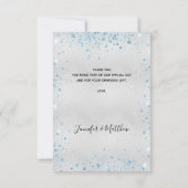 ベビーシャワーボーイシルバーブルーグリッター サンキューカード (裏面)