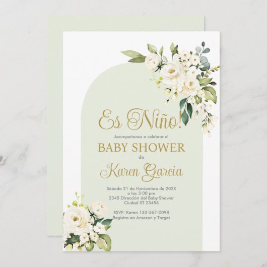 ベビーシャワーボーイスペインの招待状 招待状 (正面/裏面)