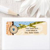 ベビーシャワーボーイズブルーサファリテーマ招待状 ラベル (インサイチュ)