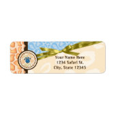 ベビーシャワーボーイズブルーサファリテーマ招待状 ラベル (正面)