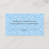 ベビーシャワーボーイズブルーサファリプリントおむつラッフル エンクロージャーカード (裏面)