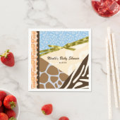 ベビーシャワーボーイズ青いサファリをテーマにしたパーティー スタンダードカクテルナプキン (インサイチュ)