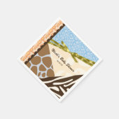 ベビーシャワーボーイズ青いサファリをテーマにしたパーティー スタンダードカクテルナプキン (角)