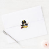 ベビーシャワーボーイフットボール ラウンドシール (封筒)