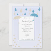 ベビーシャワーボーイブルーグラデーショングリッター傘 招待状 (裏面)