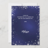 ベビーシャワーボーイブルーテディサンキューカード 招待状 (裏面)