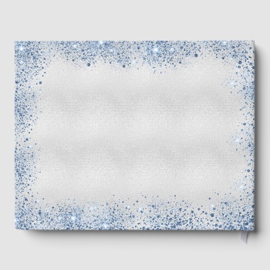 ベビーシャワーボーイブルーテディベアグリッターフローラ ゲストブック (裏面)