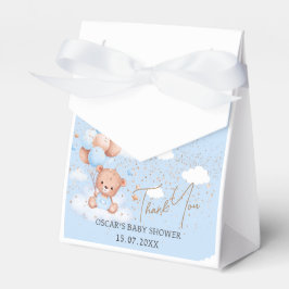 ベビーシャワーボーイブルーライトテディベアお願いボックス フェイバーボックス