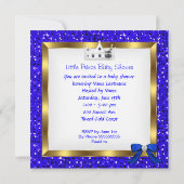 ベビーシャワーボーイプリンス王室のブルーシューズ 招待状 (裏面)