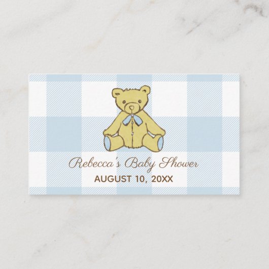ベビーシャワーボーイベアーオムツラッフルチケット エンクロージャーカード (裏面)