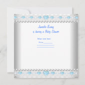 ベビーシャワーボーイベビーブルーアンブレラ 招待状 (裏面)