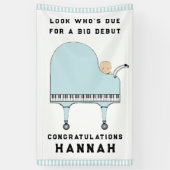 ベビーシャワーボーイミュージックテーマ 横断幕 (縦)