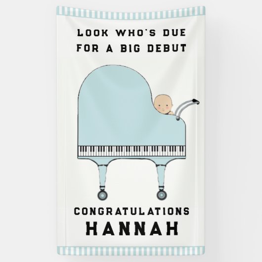 ベビーシャワーボーイミュージックテーマ 横断幕 (縦)