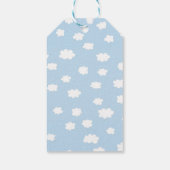 ベビーシャワーボーイラインアートブルースカイと雲 ギフトタグ (裏面)