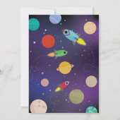 ベビーシャワーボーイ宇宙銀河系パーティーロケット 招待状 (裏面)