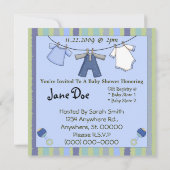 ベビーシャワーボーイ装飾デザイン 招待状 (裏面)