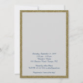 ベビーシャワーボーイ、グリッター枠、グレー、金ゴールド。 招待状 (裏面)