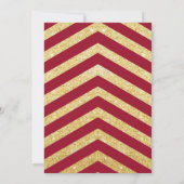 ベビーシャワーボーイ,ゴールデンシェブロンスタイル騎士道,金ゴールド 招待状 (裏面)