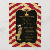 ベビーシャワーボーイ,ゴールデンシェブロンスタイル騎士道,金ゴールド 招待状 (正面/裏面)