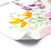 ベビーシャワーポスター蝶ウェルカムサイン ポスター (角)