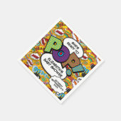 ベビーシャワーポップ・アートのおもしろい漫画ブック スタンダードカクテルナプキン (角)