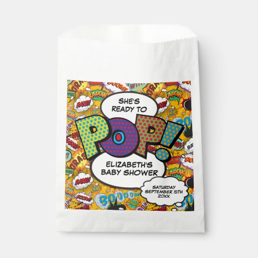 ベビーシャワーポップ・アートのおもしろい漫画ブック フェイバーバッグ (正面)