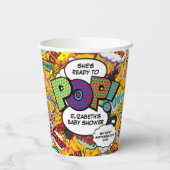 ベビーシャワーポップ・アートのおもしろい漫画ブック 紙コップ (裏面)