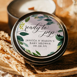 ベビーシャワーポップ・アートのに準備ができている緑のシール ラウンドシール